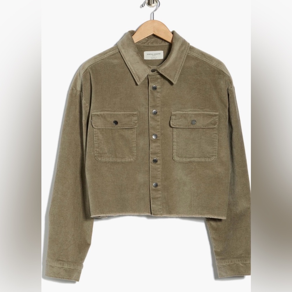 Spiritual Gangster Crop Corduroy Shirt Jacket Size Medium NWT - Picture 4 of 9
